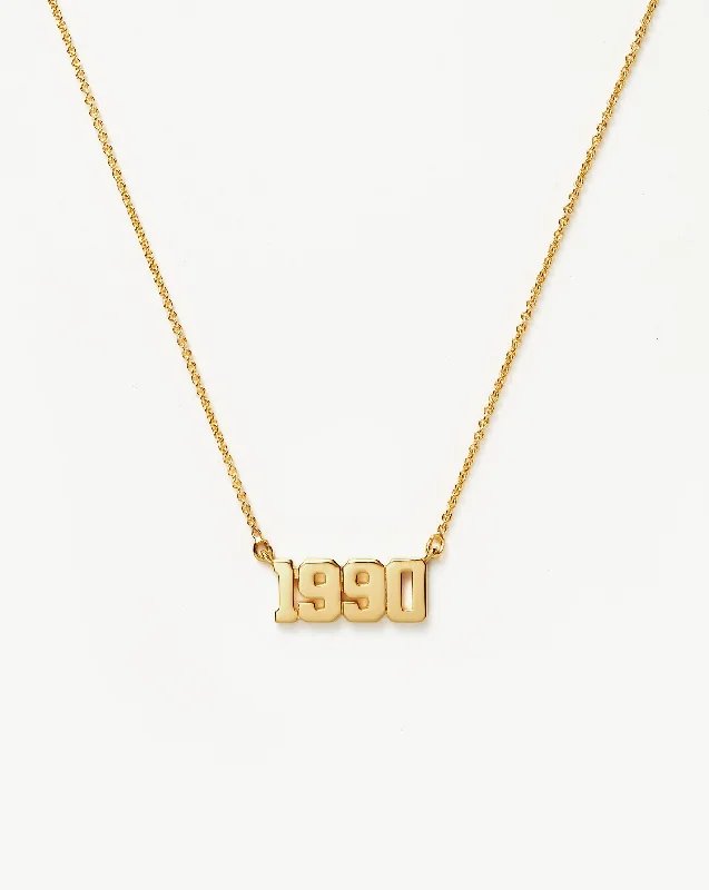 Birth Year Necklace  - Year 1990 | 18k Gold Vermeil