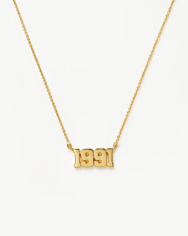 Birth Year Necklace  - Year 1991 | 18k Gold Vermeil