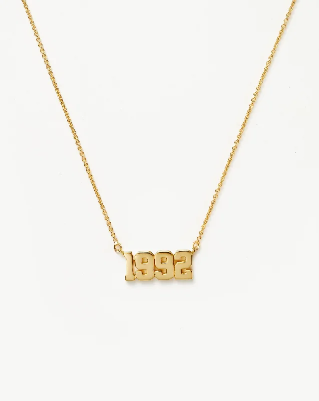 Birth Year Necklace  - Year 1992 | 18k Gold Vermeil