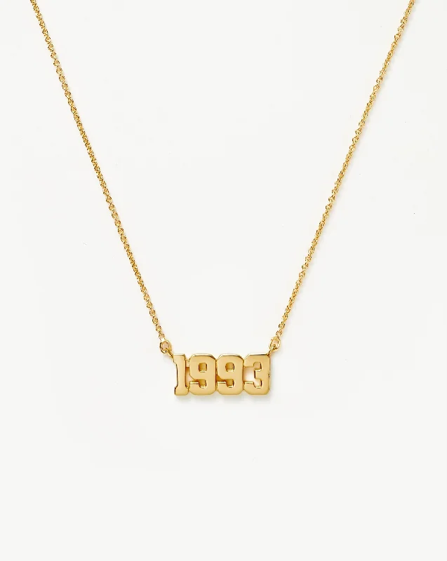 Birth Year Necklace  - Year 1993 | 18k Gold Vermeil