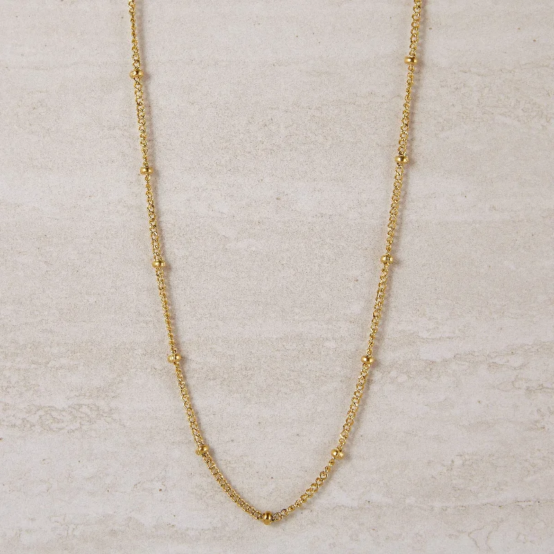 Multi-Layer Beaded Necklace Dotted Chain Choker