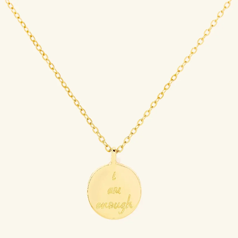 Trendy Stacking Rings "I am Enough" Affirmations Necklace