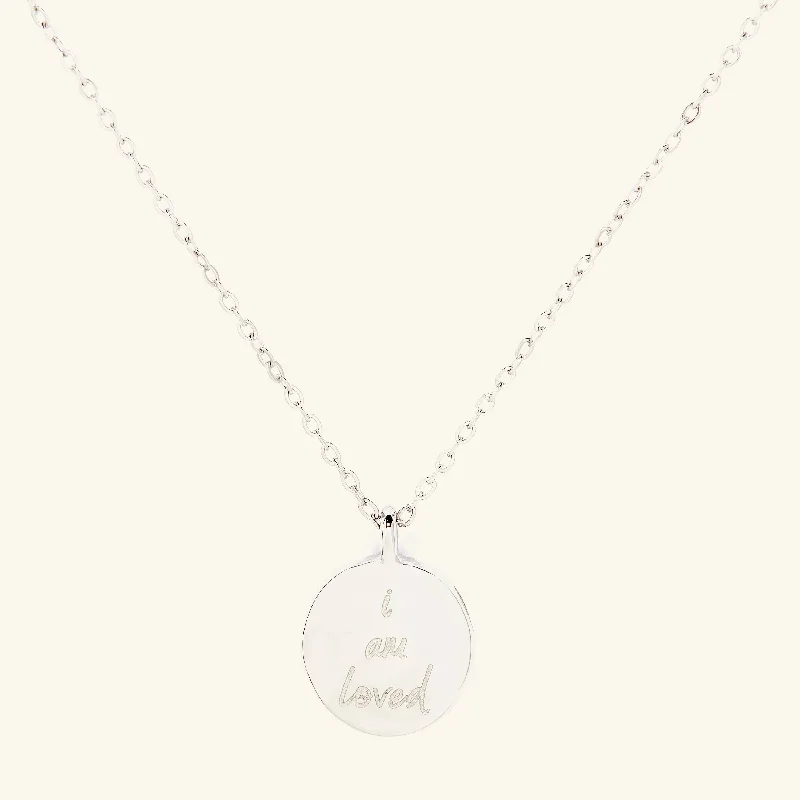 Classic Solitaire Ring "I am Loved" Affirmations Necklace