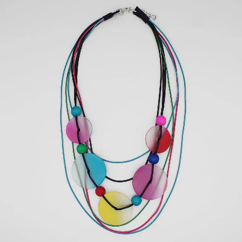 Natural Gemstone Jewelry Multi Color Margarita Necklace