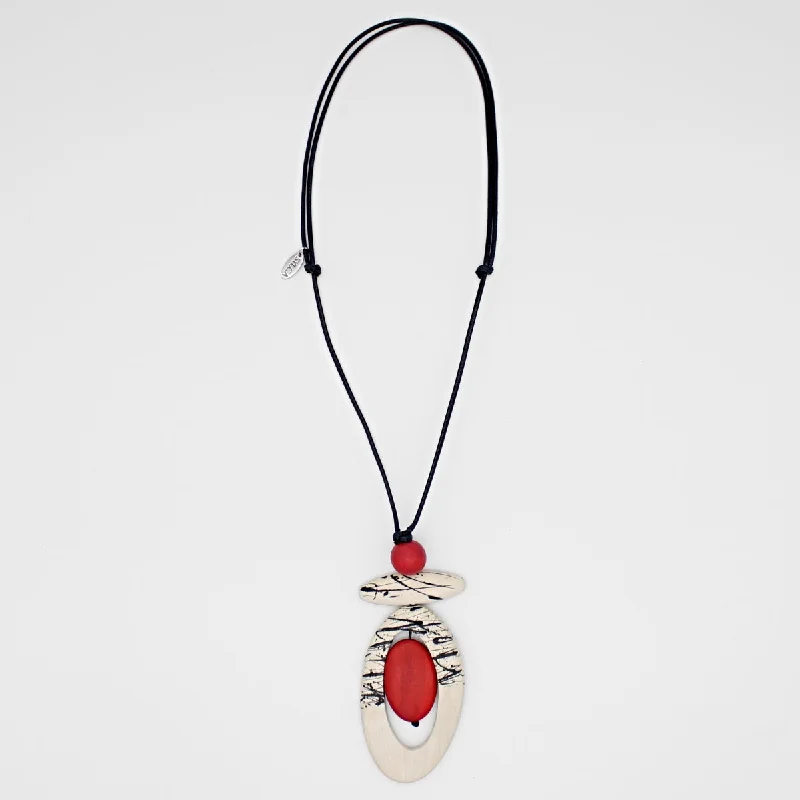 Layered Dainty Necklace Red Kenzie Flair Pendant