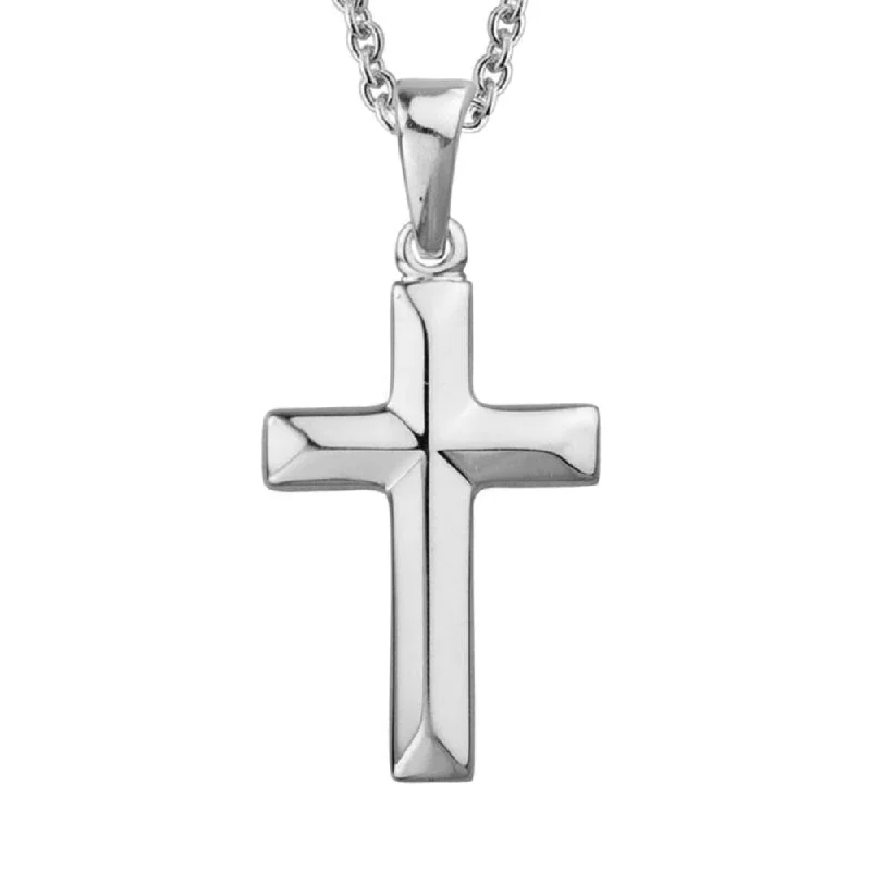 Sterling Silver Ridged Cross Pendant