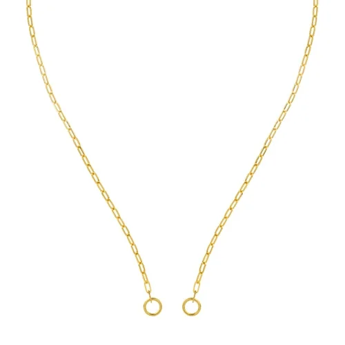 14K Yellow Gold 2.5mm Paperclip Split Chain Necklace