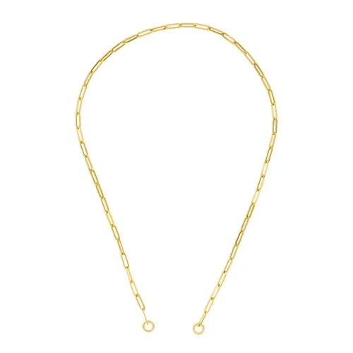 14K Yellow Gold 3.6mm Paperclip Split Chain Necklace 20"