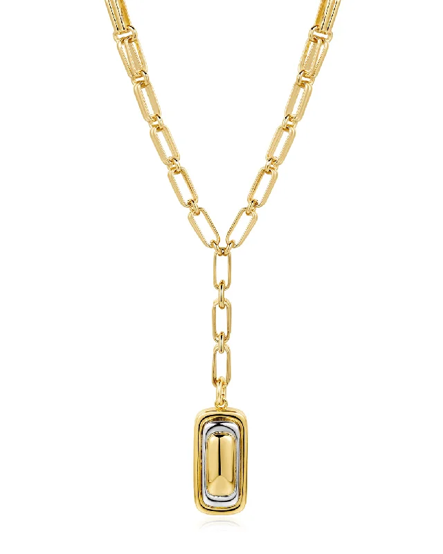 Dalia Two-Tone Pendant Necklace