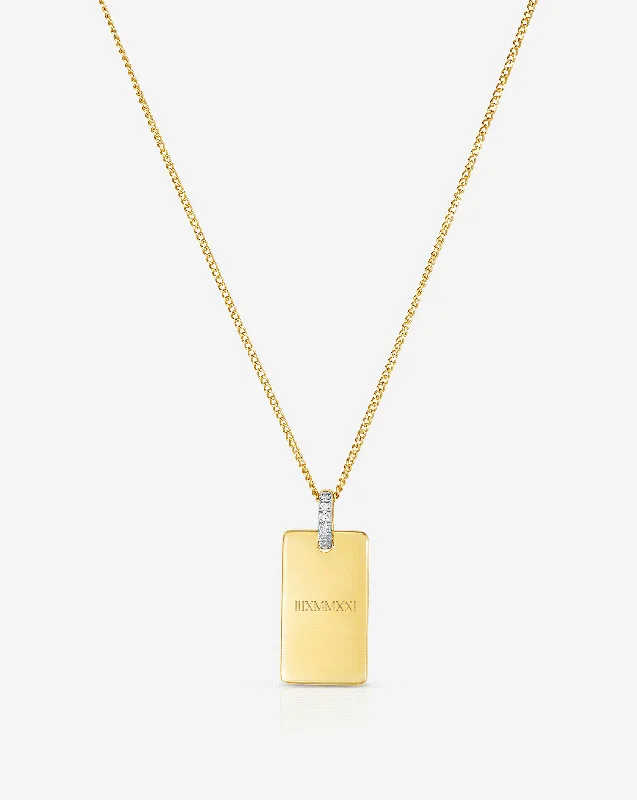 Engravable Rectangle Pendant Necklace