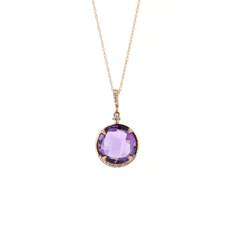 Amethyst & Diamond Necklace