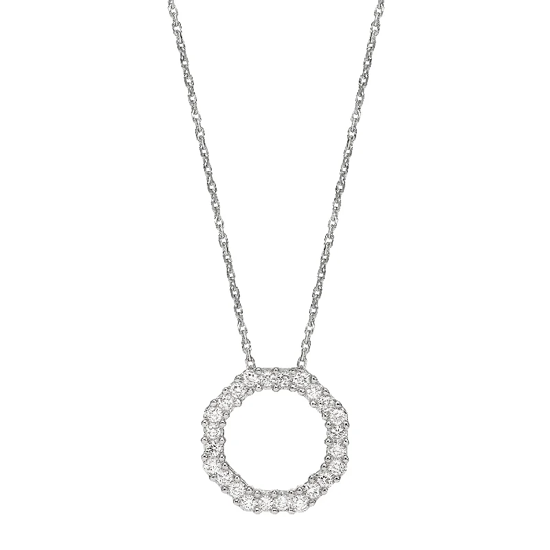 Diamond octagon pendant necklace