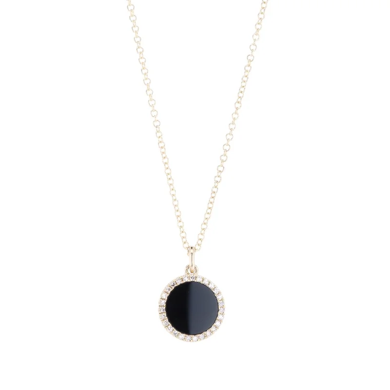 Double Sided Diamond Circle Necklace