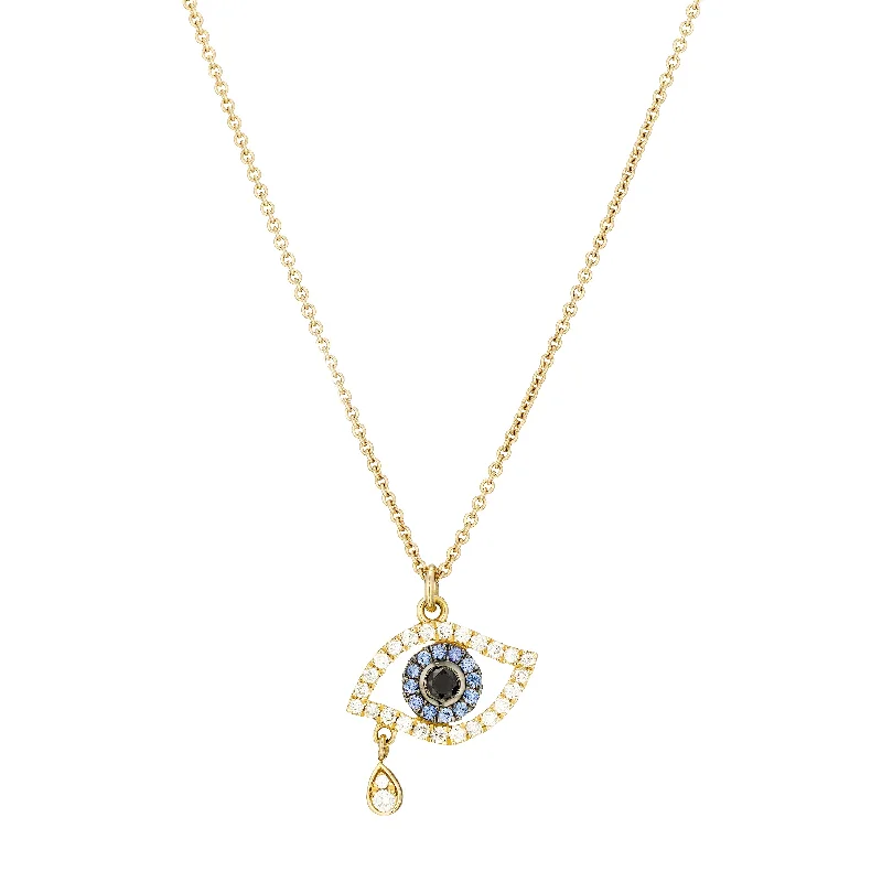 Evil Eye Diamond Drop Necklace