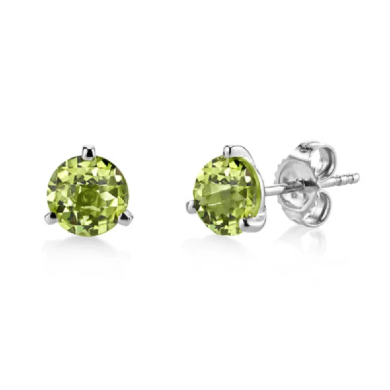 Classic Solitaire Ring 14k Gold Peridot Martini Stud Earrings