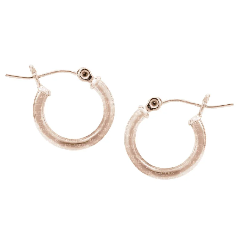 Engraved Gold Ring 14k Rose Gold Hoop Earrings