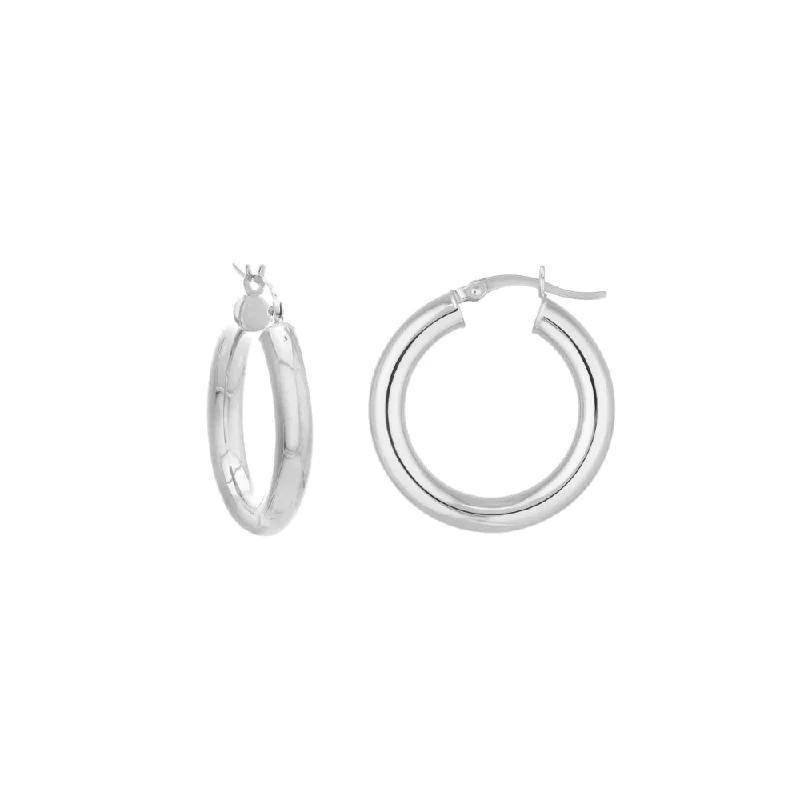 Bar Pendant Necklace 14k White Gold Hoop Earrings