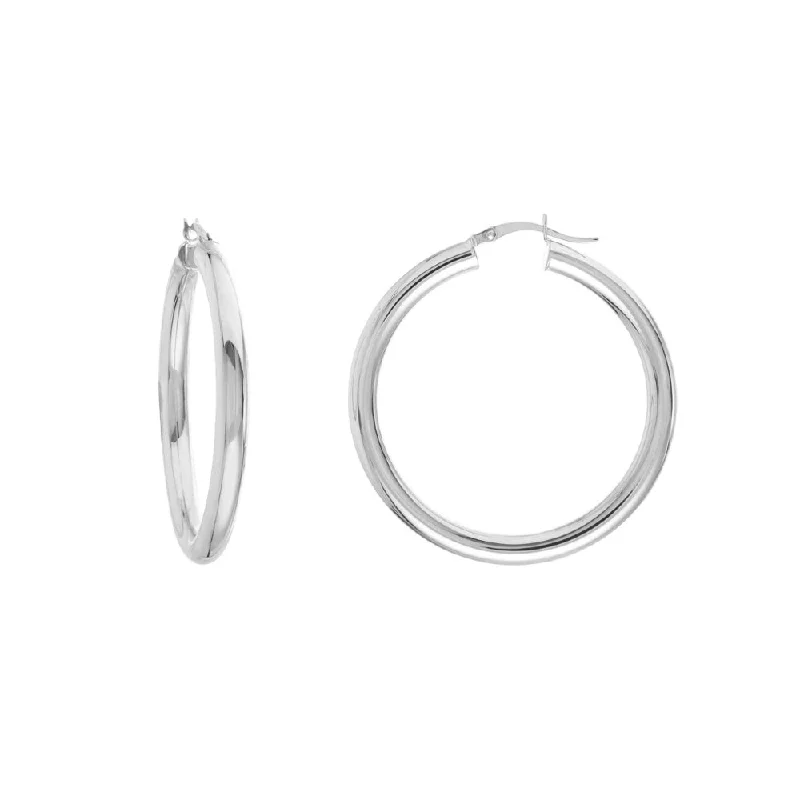 Thin Gold Bangle 14k White Gold Polished Hoop Earrings