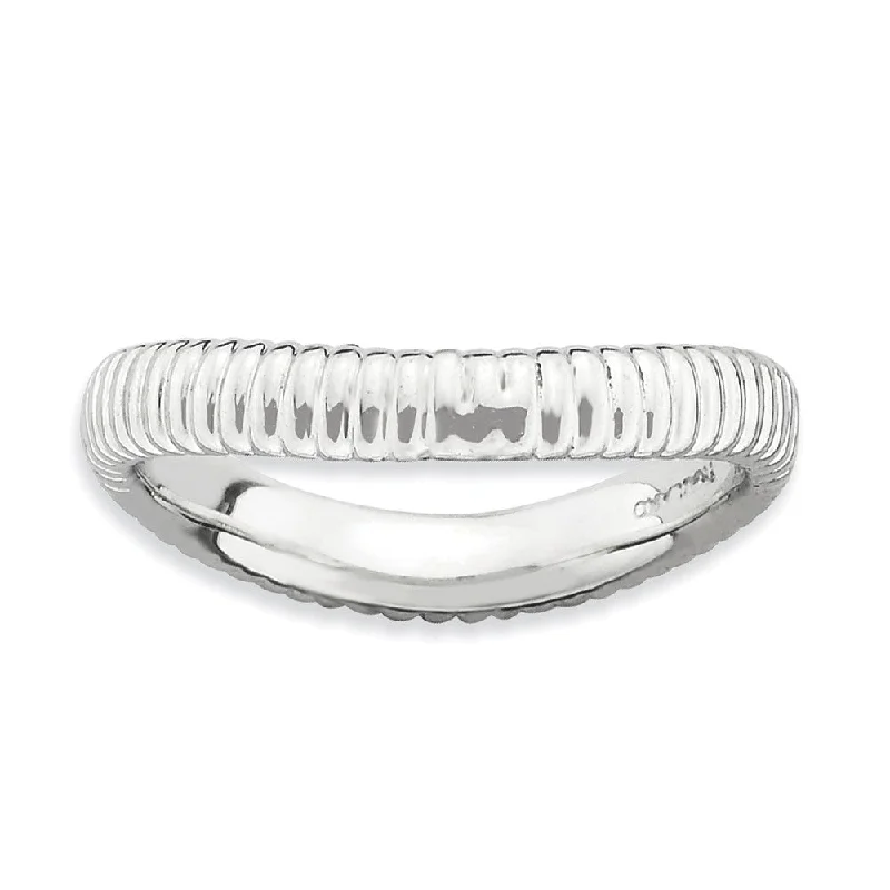 3.25mm Stackable Sterling Silver Curved Band