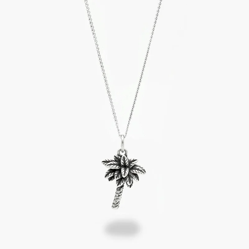 Antique Silver "Delano" Palm Tree Necklace