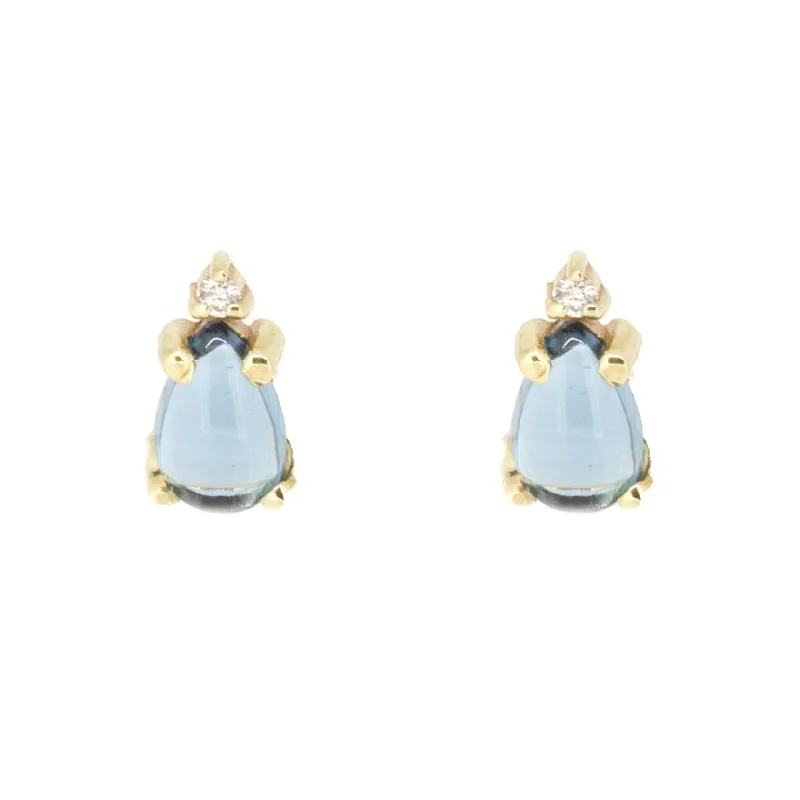 Blue Topaz & Diamond Studs