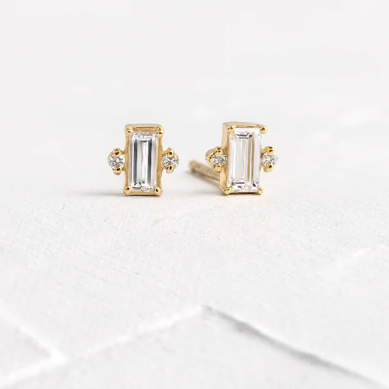 Bar Gold Bracelet Bookend Studs - In Stock