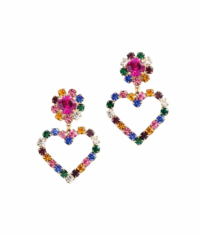 Cupid Heart Earrings in Multi