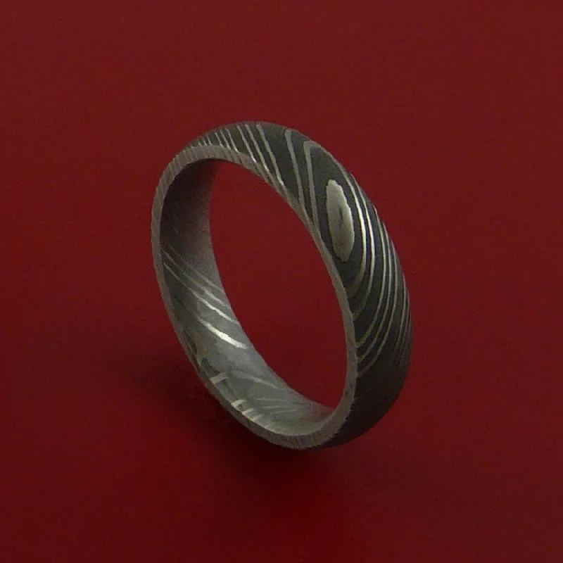 Damascus Steel Ring Custom Made Band