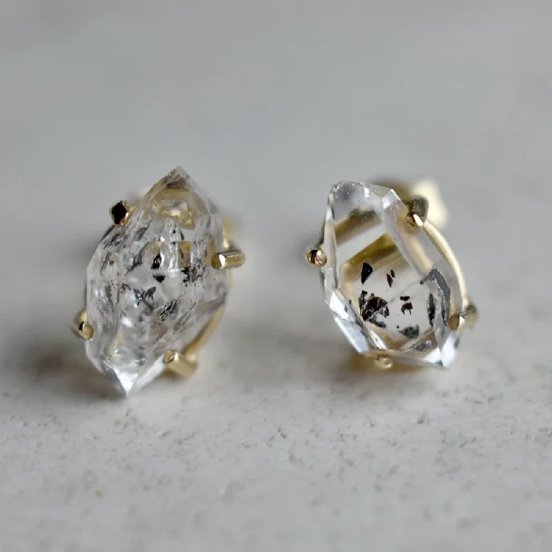 Herkimer Quartz Claw-Set Studs