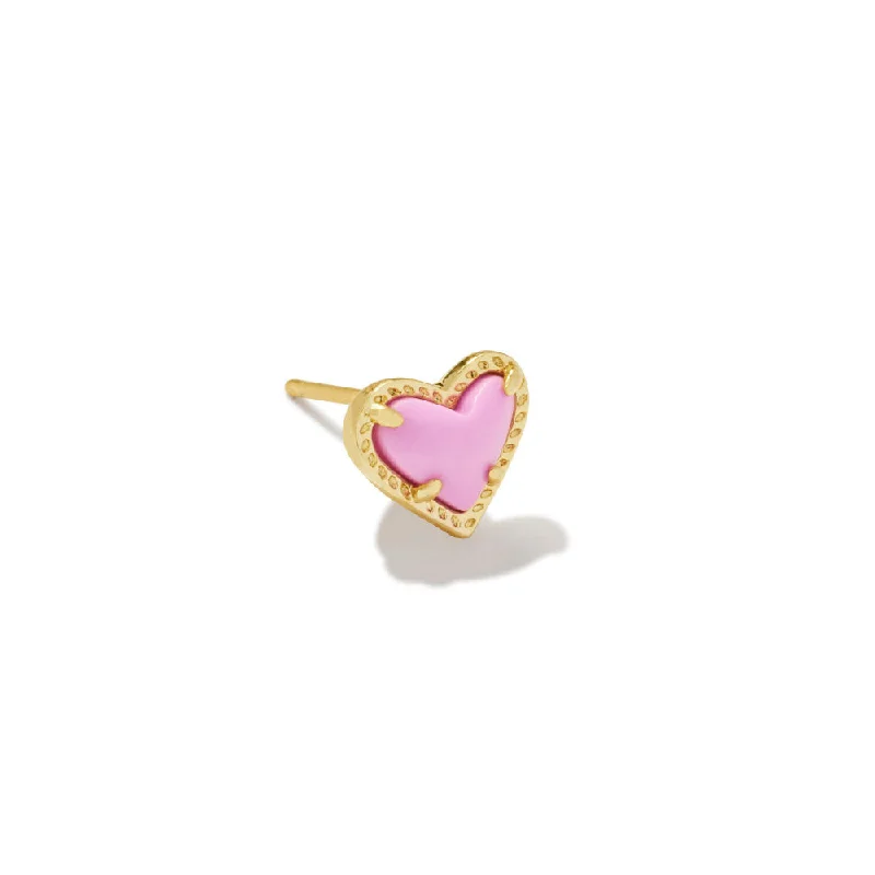 Multi-Layer Necklace Kendra Scott Mini Ari Heart Single Stud Earring - Gold Fuchsia Magnesite