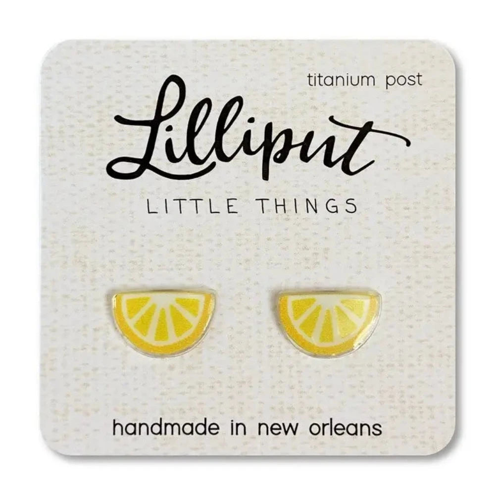 Chunky Hoop Earrings Lilliput Little Things Lemon Wedge Earrings