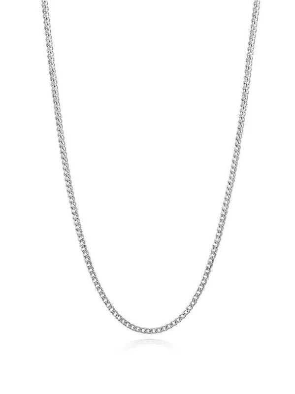 Men's Silver Cuban Link Chain in 2mm