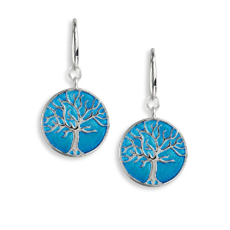 Silver Infinity Necklace Nicole Barr Blue Enamel Tree of Life Earrings