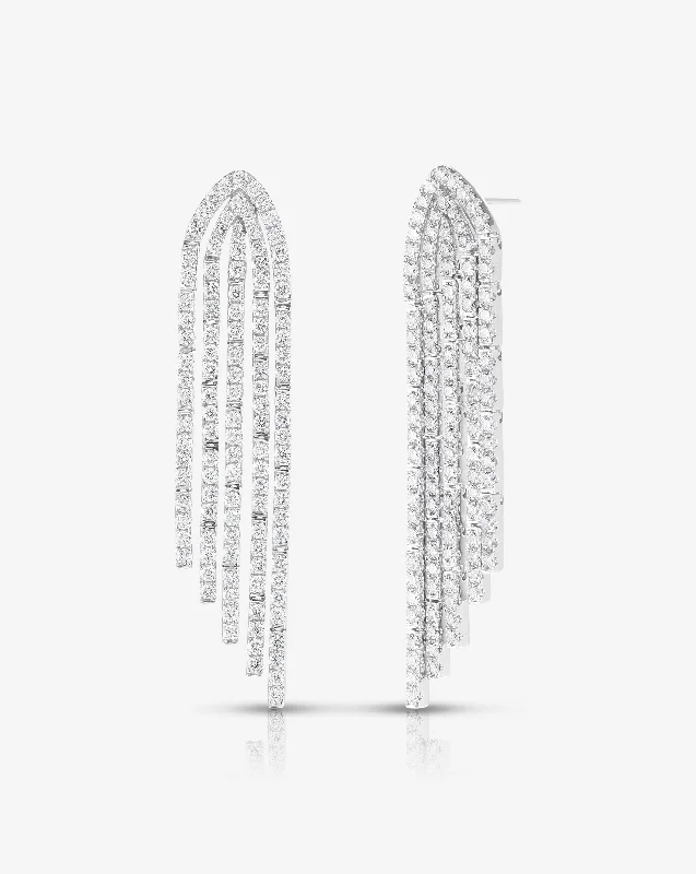 Black Diamond Necklace Pavé Waterfall Earrings