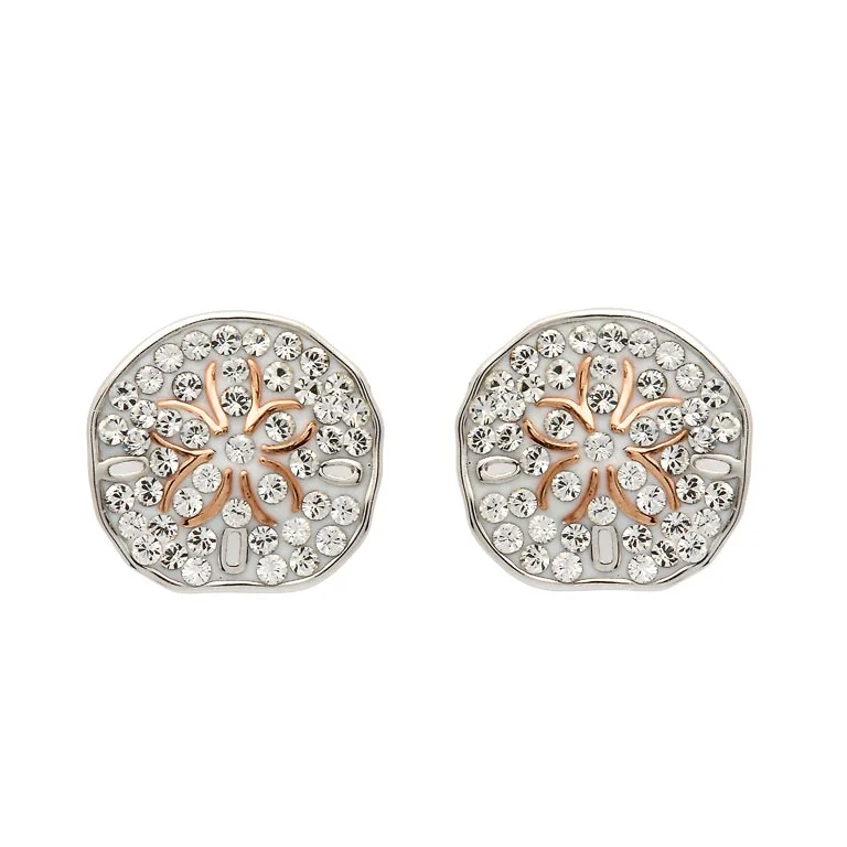 Rose Gold Plated Sand Dollar Earrings