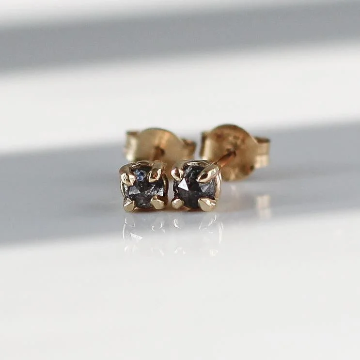 Salt & Pepper Rose-Cut Diamond Studs