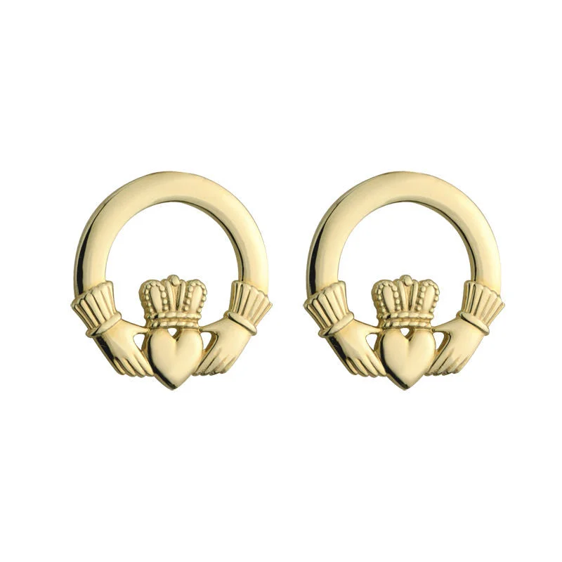 14k Gold Claddagh Earrings