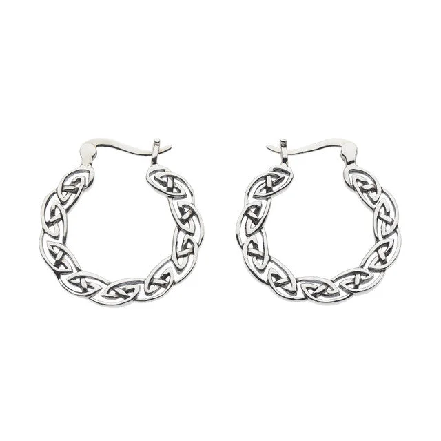 Classic Diamond Band Kit Heath Sterling Silver Celtic Full Hoop Earrings