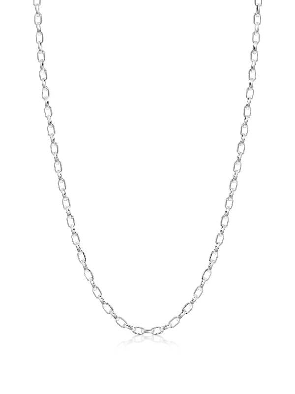 Sterling Silver Faceted Cable Chain