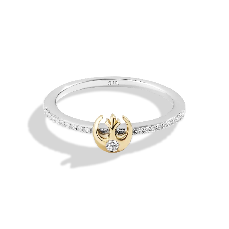 THE REBEL WOMEN'S RING 1/10 CT.TW. Diamond, Sterling Silver and 10K Yellow Gold