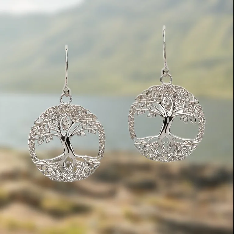 Tree of Life Silver Earrings