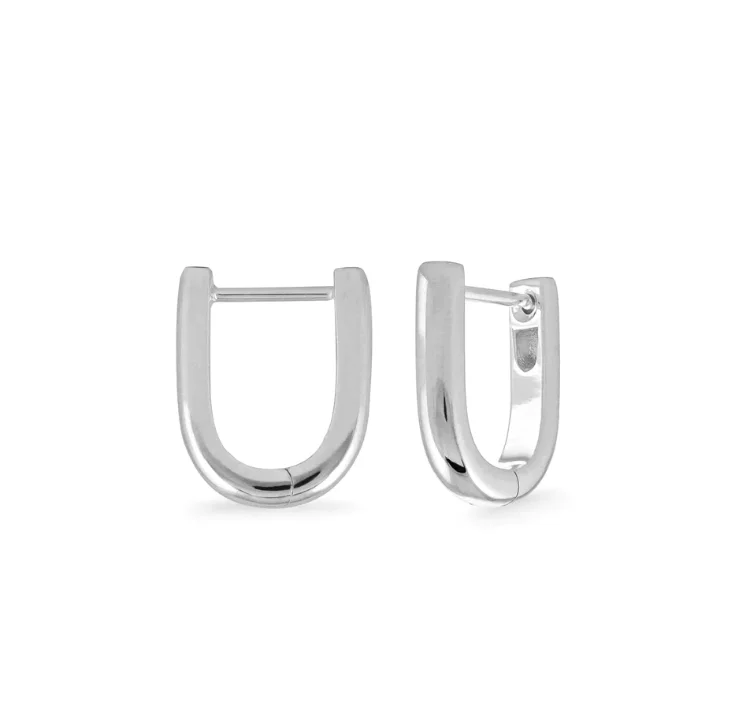 U-Shaped Huggie Hoop Earrings