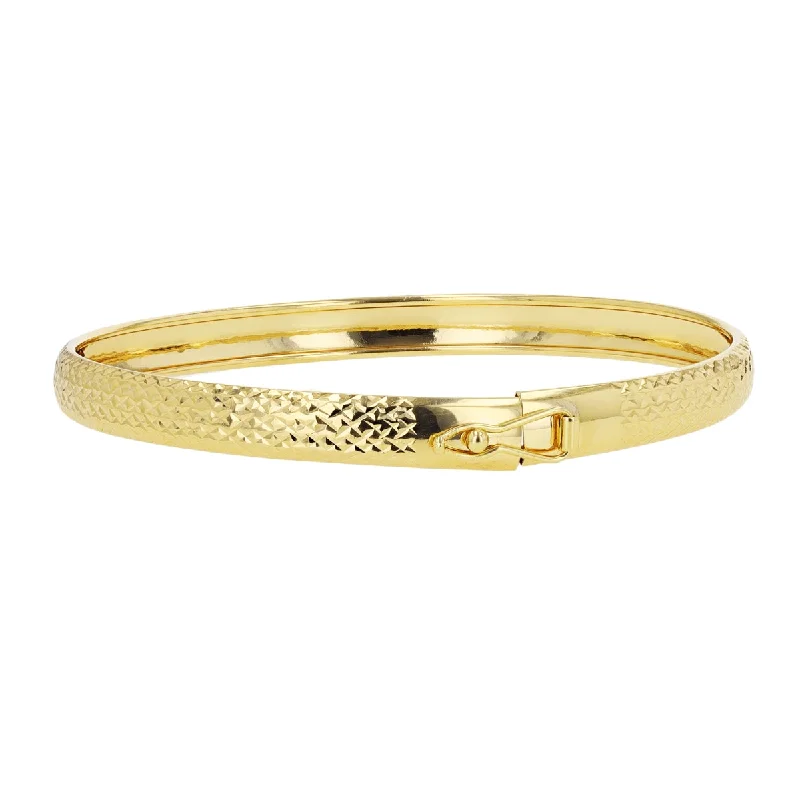 10KT Yellow Gold 7-inch 6MM Bangle Bracelet