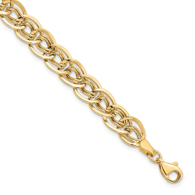 10KT Yellow Gold 8-inch 8MM Lobster Clasp Flat Curb Bracelet