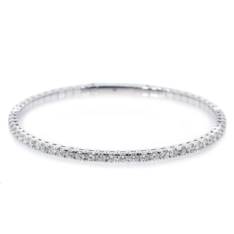 14K WHITE GOLD TENNIS BRACELET WITH 4.06 CT SEVEN POINTERS DIAMONDS