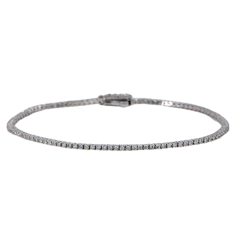 14K WHITE GOLD TENNIS BRACELET WITH 1.17 CT DIAMONDS