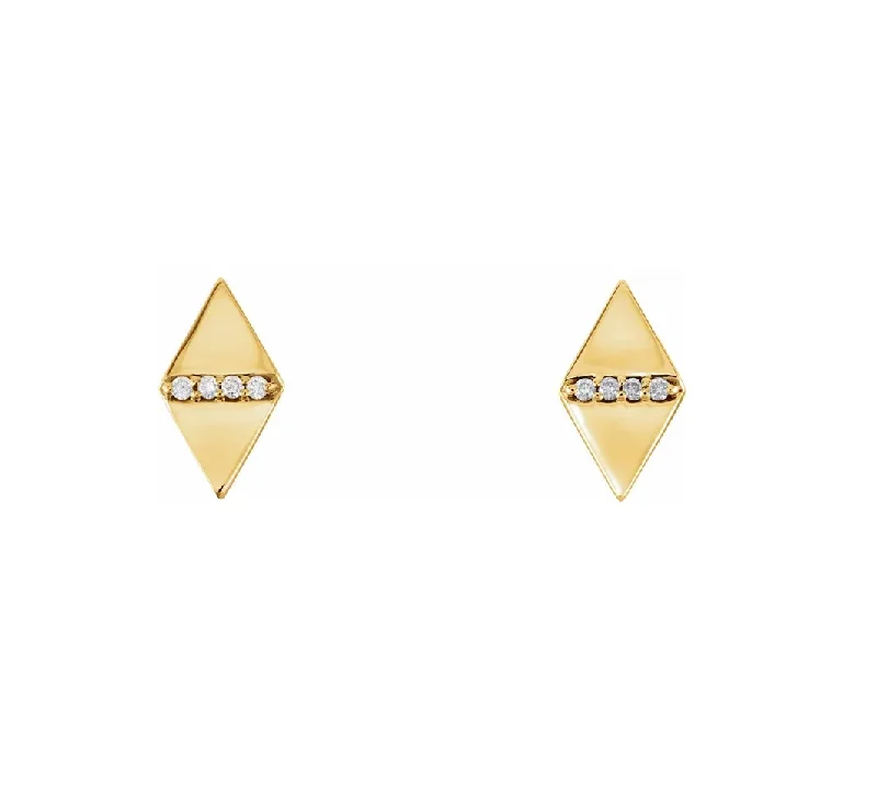 Multi-Stone Necklace 14K Gold Natural Diamond Geometric Earrings