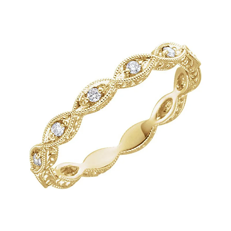 14K Yellow Gold 1/8 CTW Natural Diamond Anniversary Band