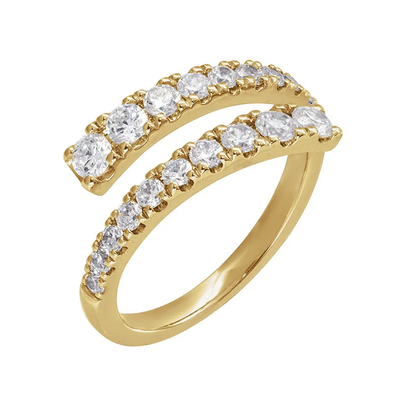 14K Yellow Gold 9/10 CTW Lab-Grown Diamond Bypass Ring