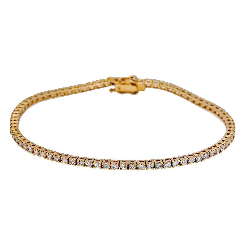 14K YELLOW GOLD TENNIS BRACELET WITH 1.93 CT DIAMONDS